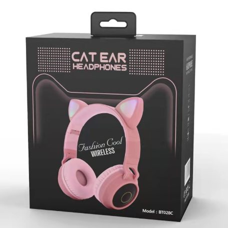 Trådløse Bluetooth-hodetelefoner med katteører