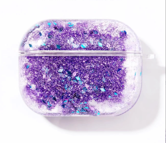 Airpods pro glitter purple case
